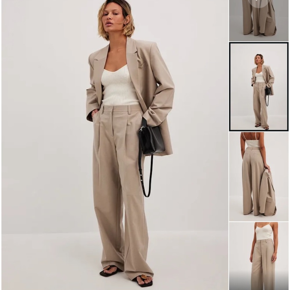 NAKD fashion melange high rise pleated suit pants